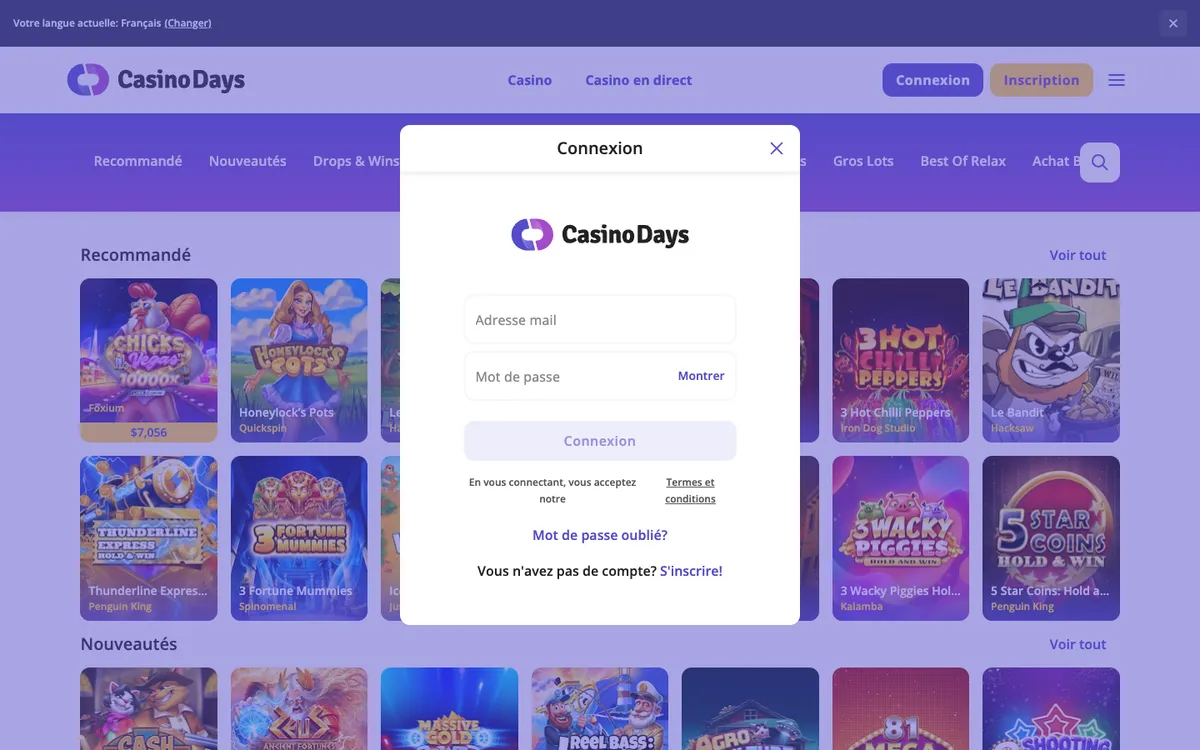 Casino Days — Payments, captured from Canada