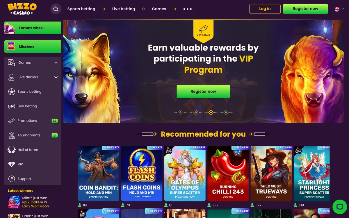 Bizzo Casino — «Главная», снято из страны Индонезия