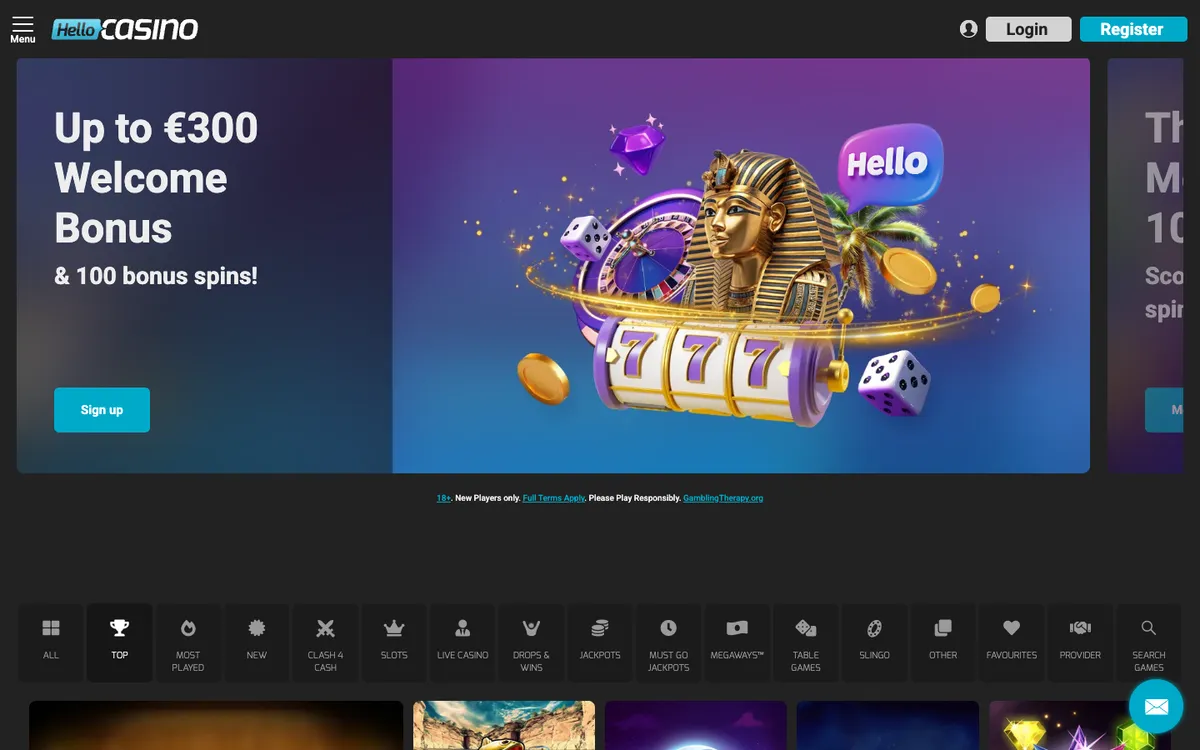 Hello Casino — «Главная», снято из страны Южно-Африканская Республика