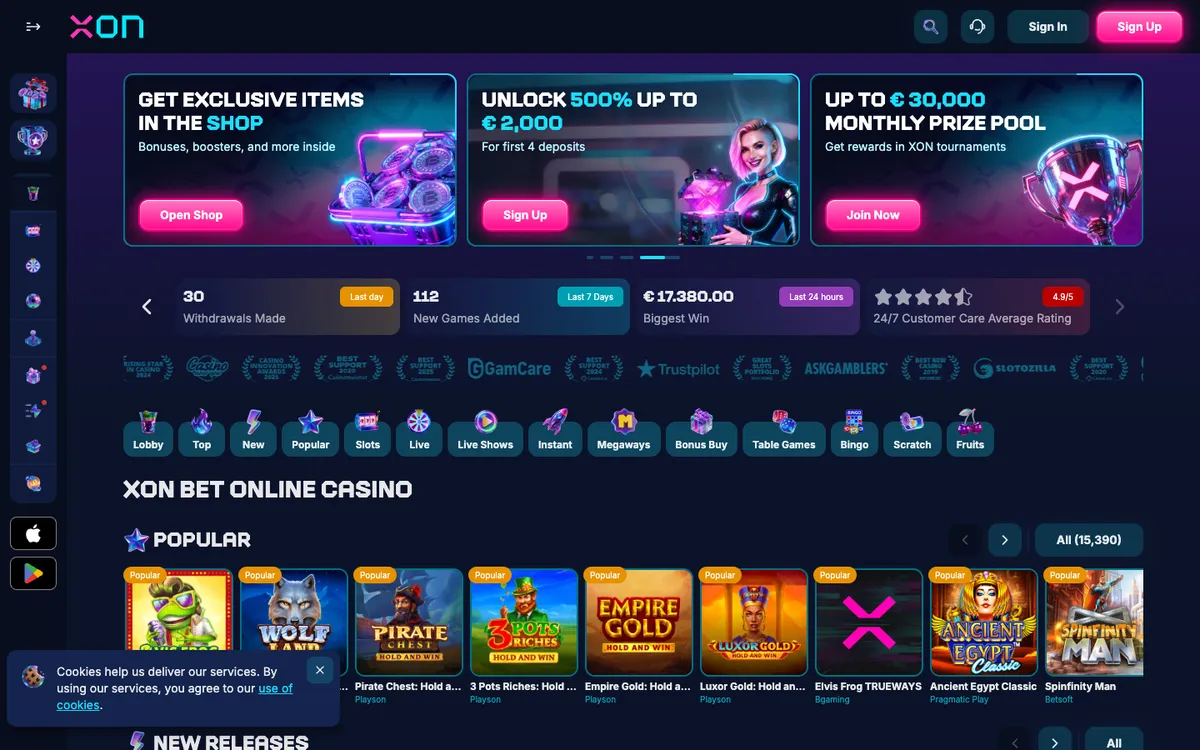 Xon Bet Casino — «Главная», снято из страны Япония