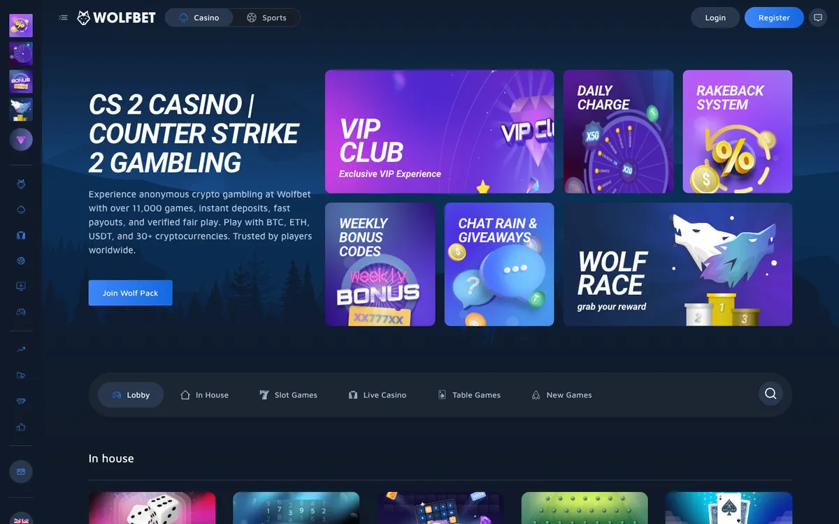 WOLFBET Casino — Payments, captured from Australia