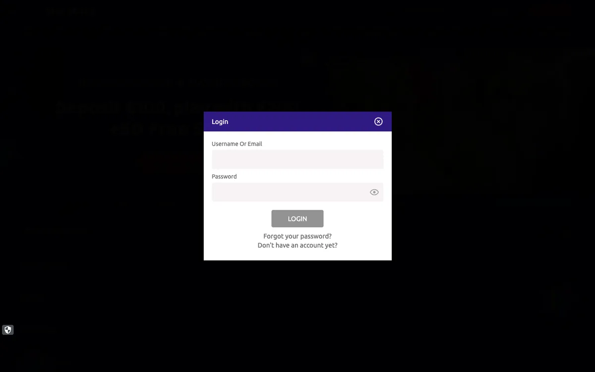 Slotstars Casino — Sign-up, captured from Switzerland
