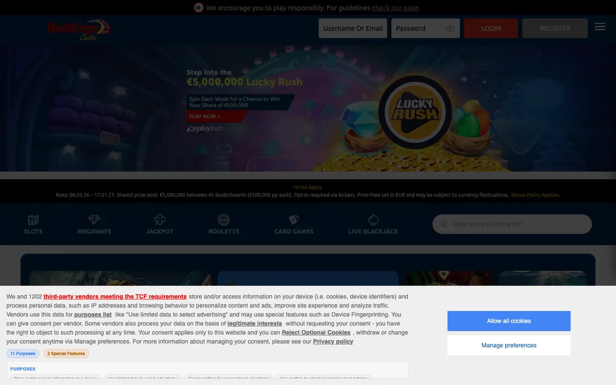 Casino RedKings — «Главная», снято из страны Хорватия