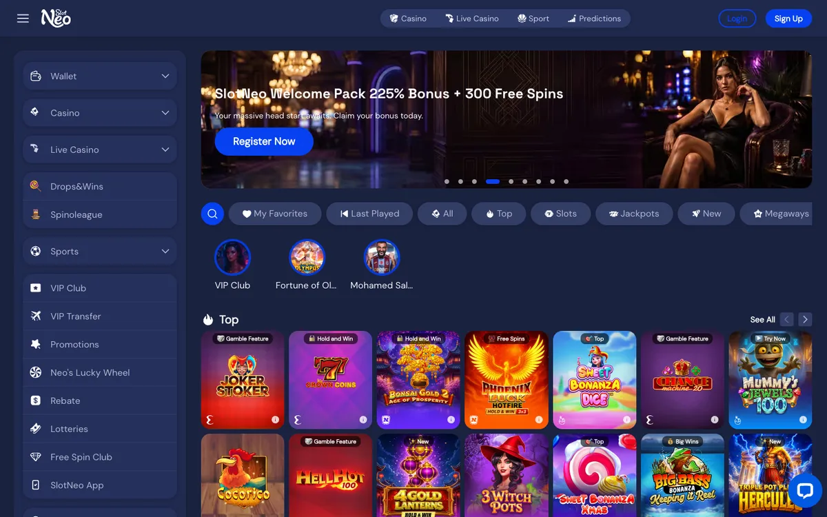 SlotNEO Casino — Payments, captured from New Zealand