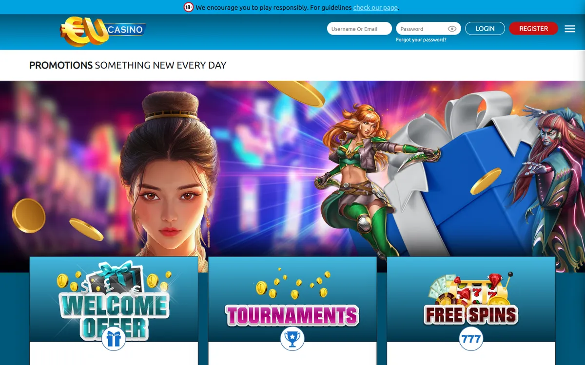 EUcasino — Promotions, captured from Canada