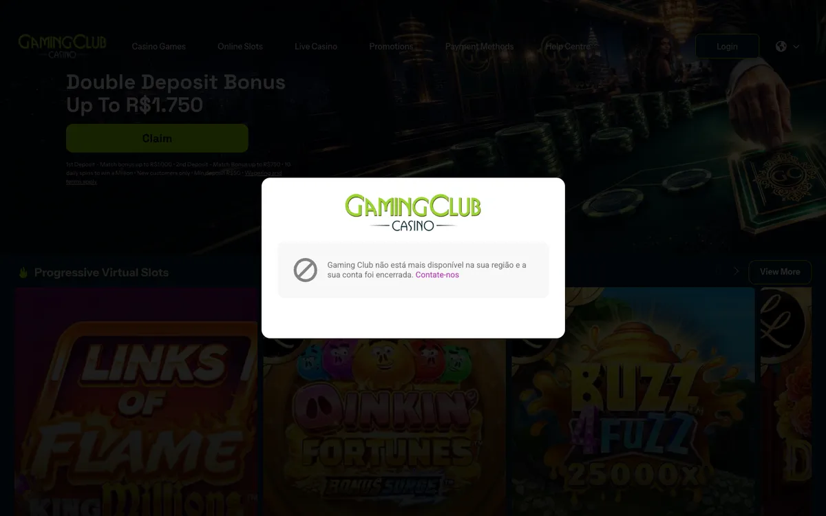 Gaming Club Casino — Promotions, captured from United Kingdom