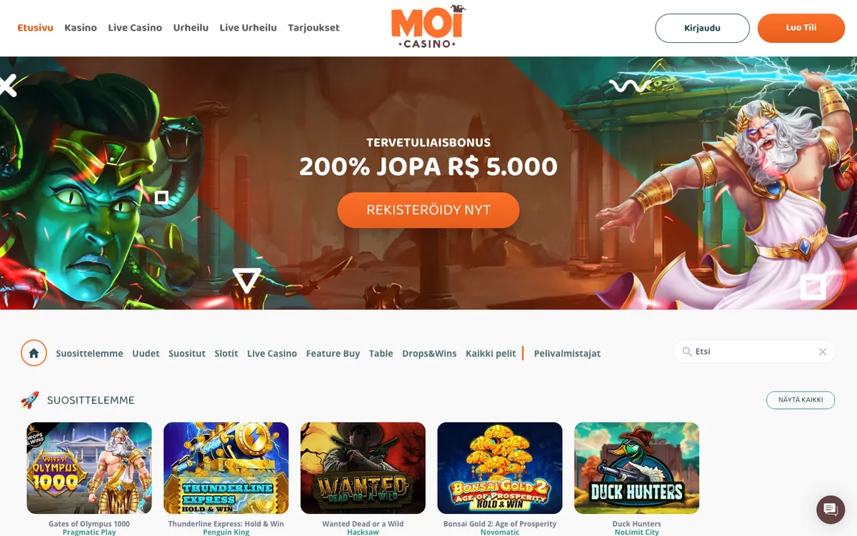 MoiCasino — «Главная», снято из страны Финляндия