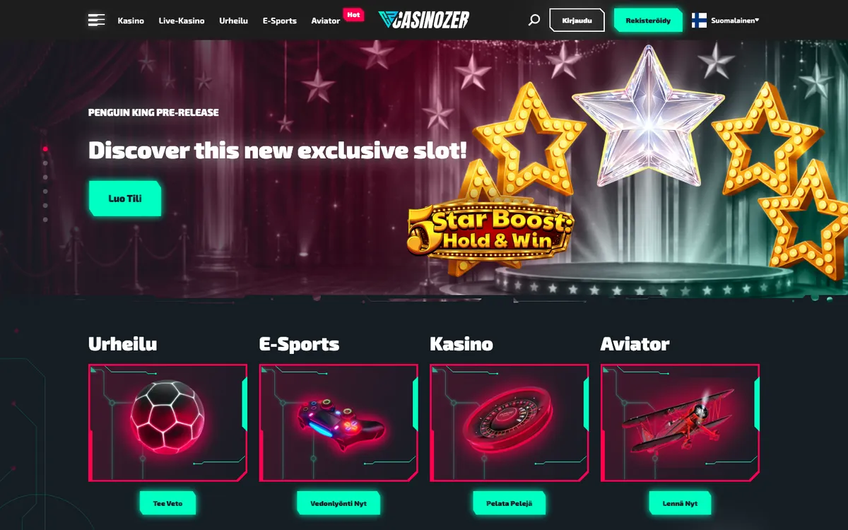 Casinozer Casino — «Главная», снято из страны Финляндия