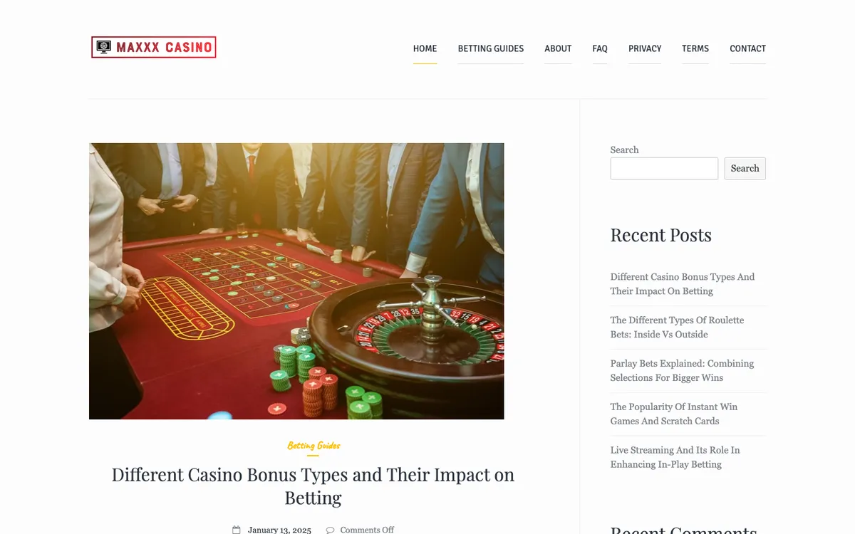 Maxxxcasino — Home page, captured from Czechia