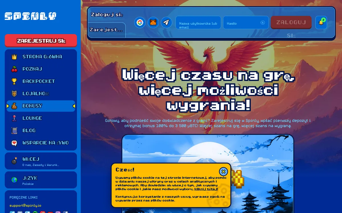 Spinly Casino — «Акции», снято из страны Польша