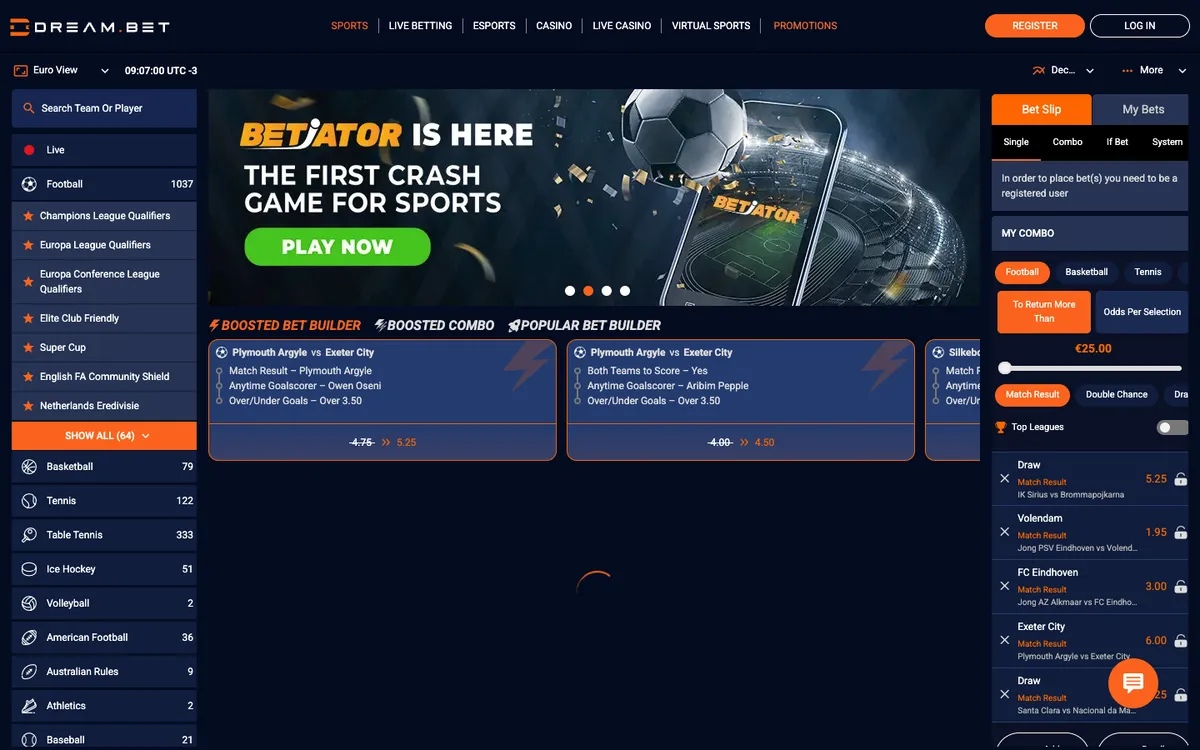 Dream.bet Casino — Home page, captured from Brazil
