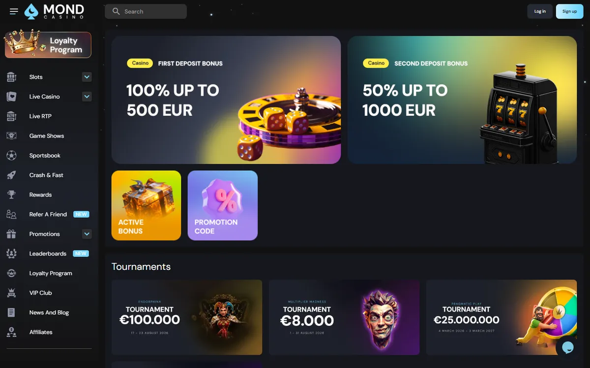 Mondcasino — Promotions, captured from Canada