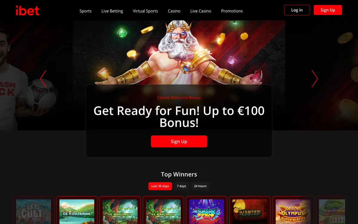 iBet Casino — «Главная», снято из страны Франция