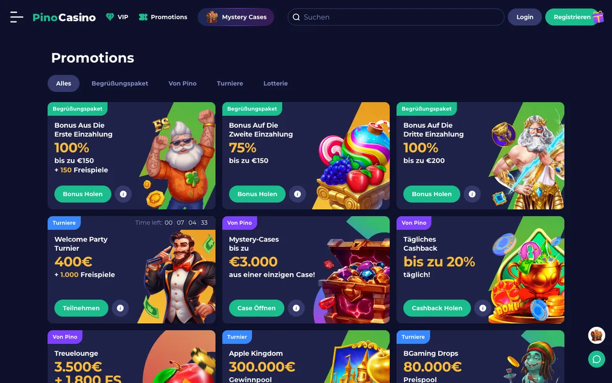 PinoCasino — «Акции», снято из страны Австрия
