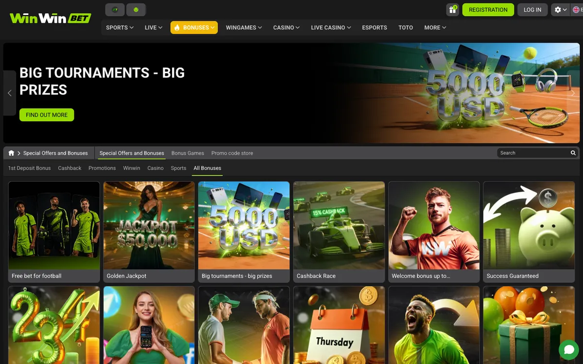WinWinBet Casino — Promotions, captured from Serbia