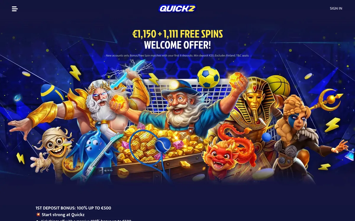 Quickz Casino — Promotions, captured from Austria
