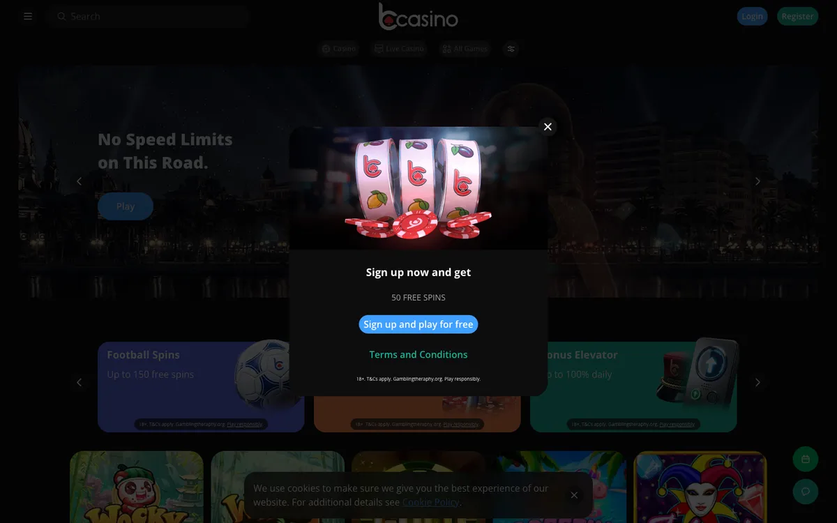 bCasino — «Главная», снято из страны Новая Зеландия