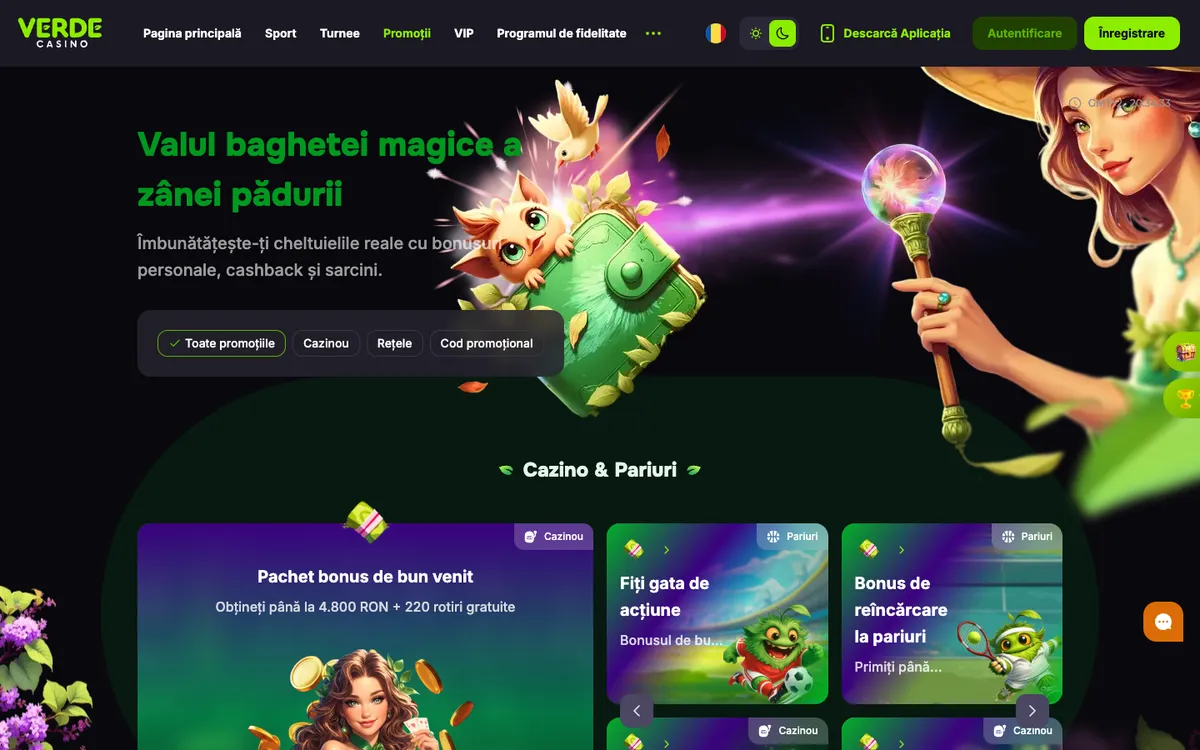 Verde Casino — Promotions, captured from Romania
