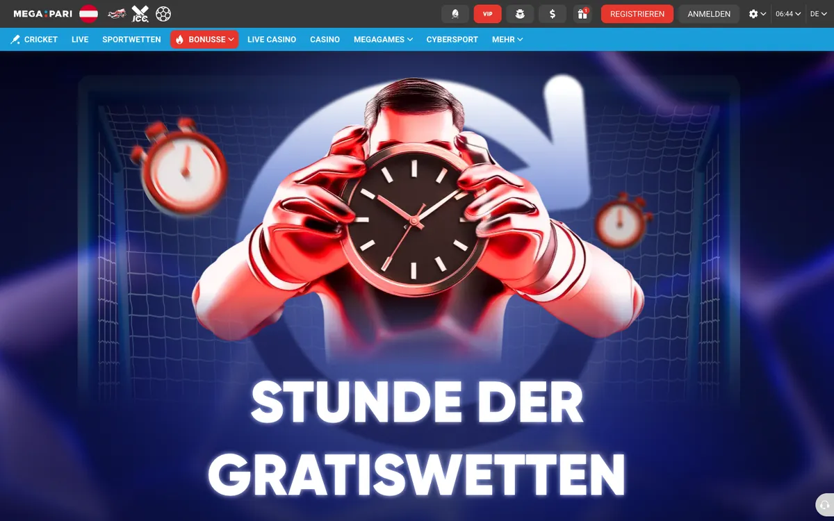 Megapari Casino — Promotions, captured from Austria