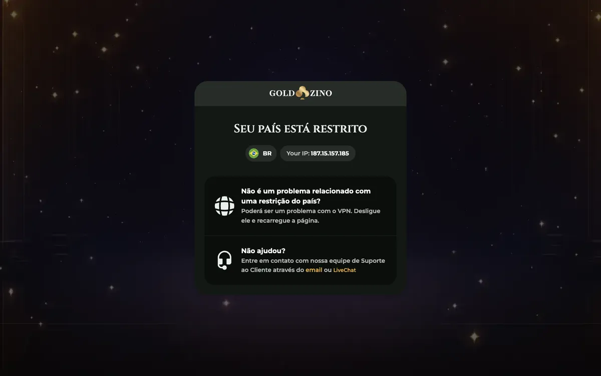 Goldzino Casino — Home page, captured from Austria