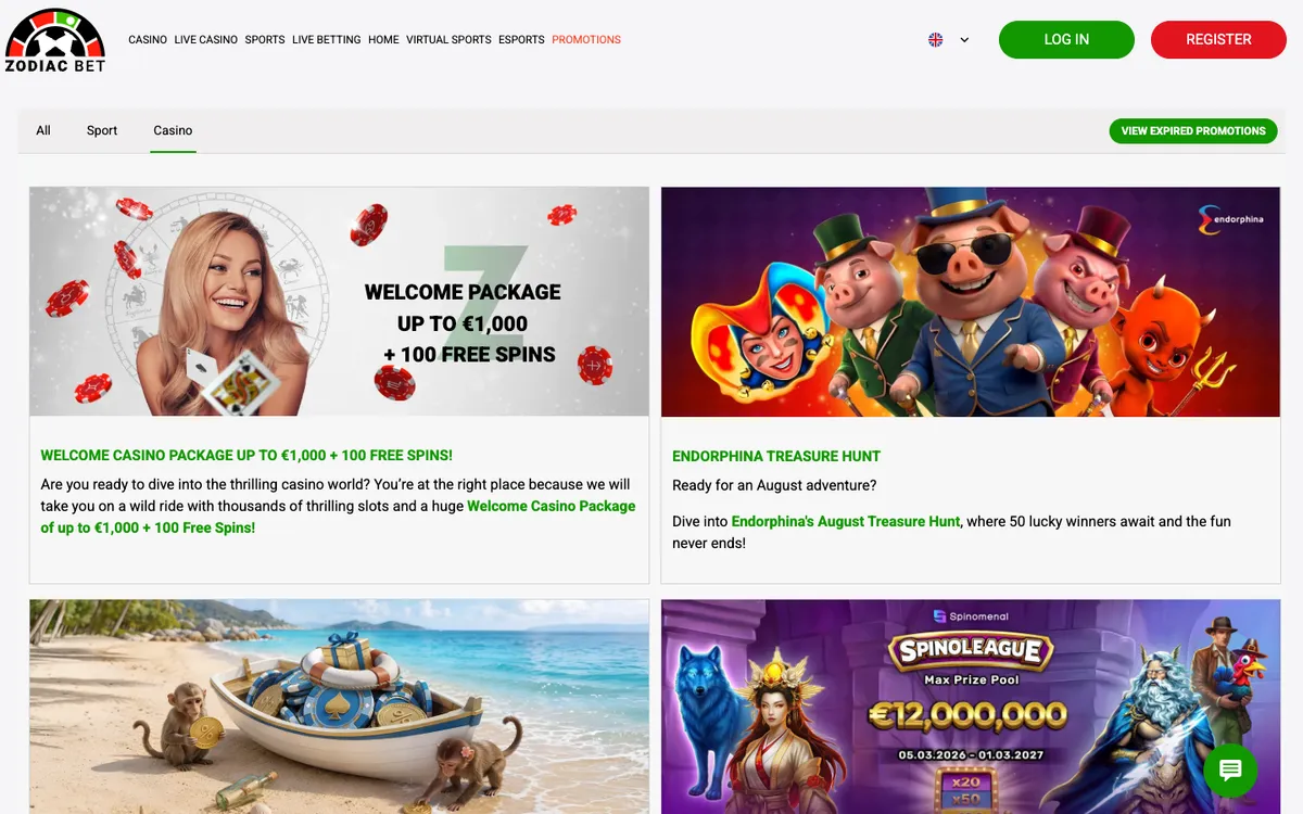ZodiacBet Casino — Promotions, captured from Nigeria