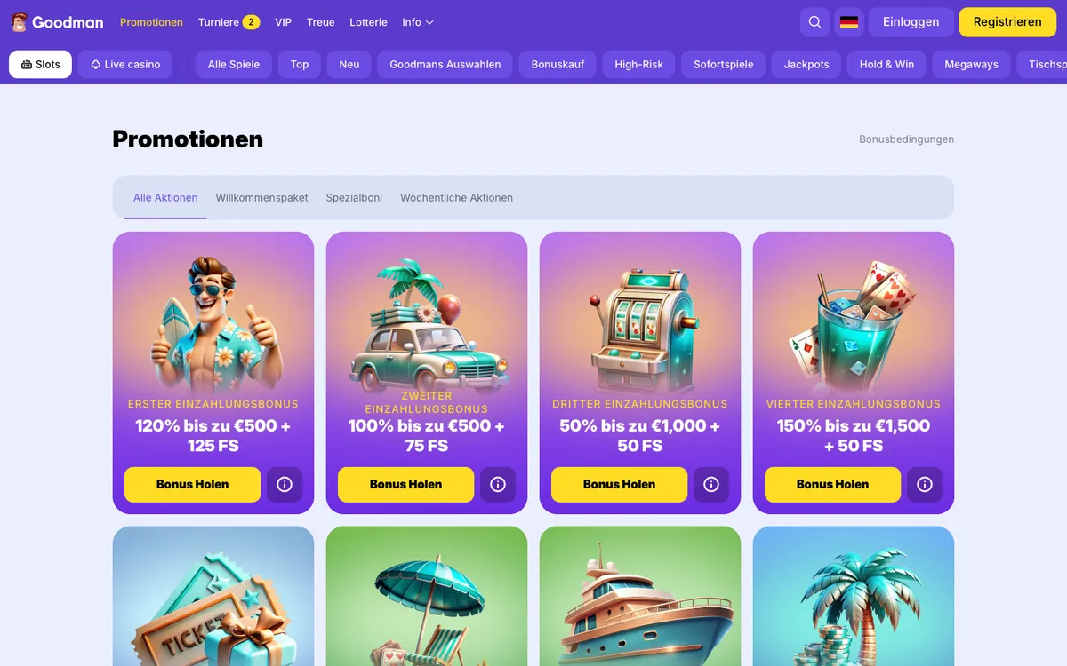 Goodman Casino — Promotions, captured from Germany