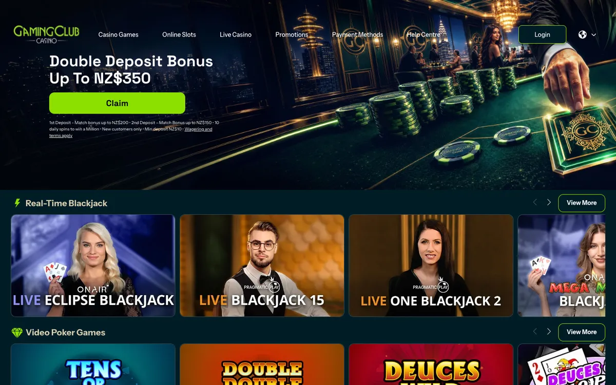 Gaming Club Casino — «Платежи», снято из страны Новая Зеландия