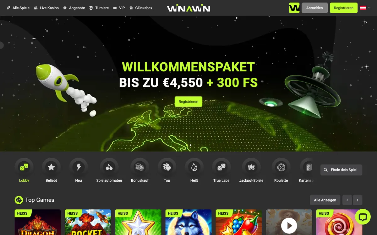 Winawin Casino — «Главная», снято из страны Австрия