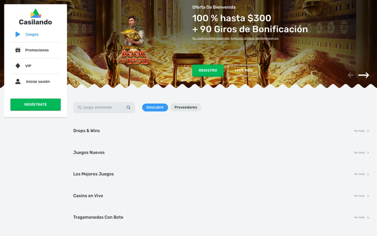 Casilando Casino — «Главная», снято из страны Чили