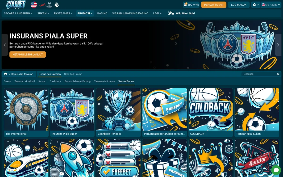 Coldbet Casino — Promotions, captured from Malaysia