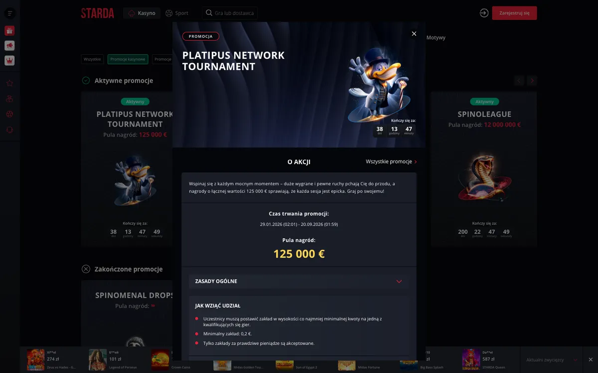 Starda Casino — Promotions, captured from Poland