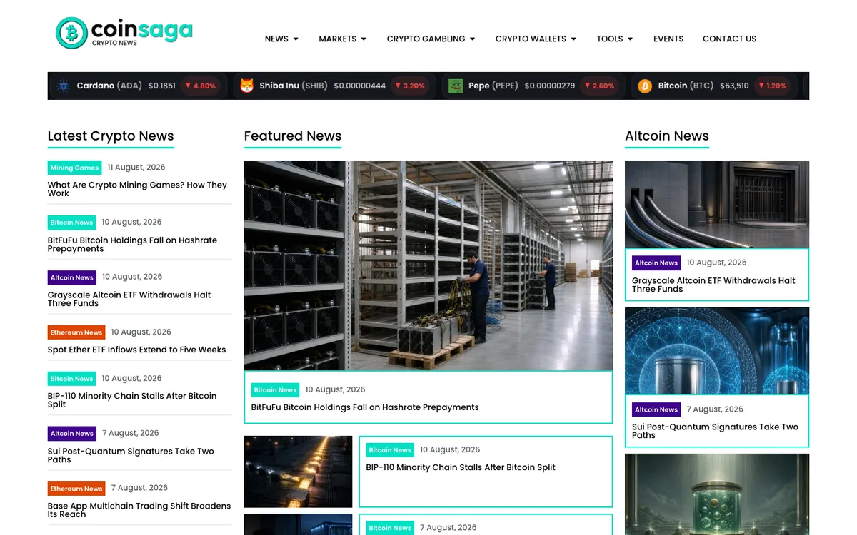 CoinSaga Casino — Home page, captured from Japan