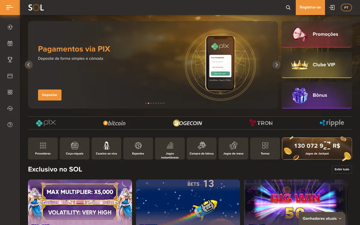 Sol Casino — «Главная», снято из страны Бразилия