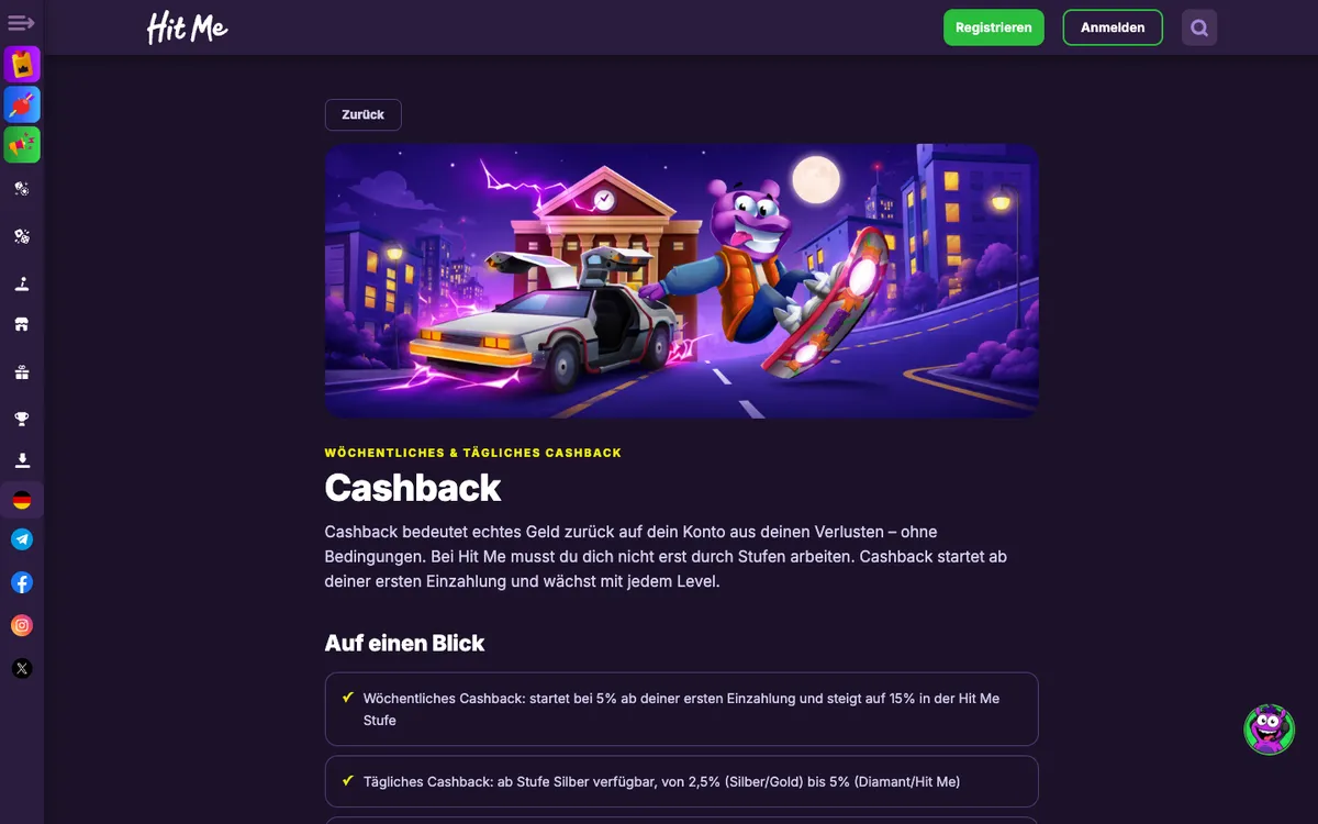 Hit Me Casino — «Платежи», снято из страны Бельгия