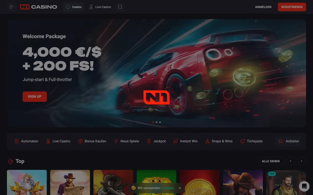 N1 Casino — Sign-up, captured from Germany