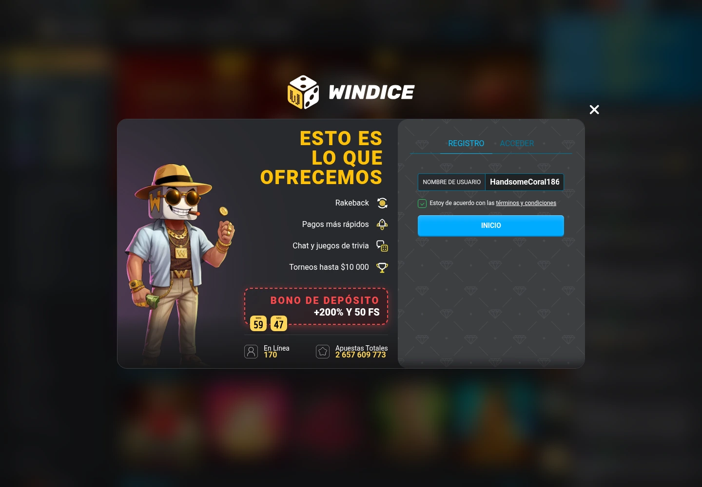 Windice — «Регистрация», снято из страны Испания