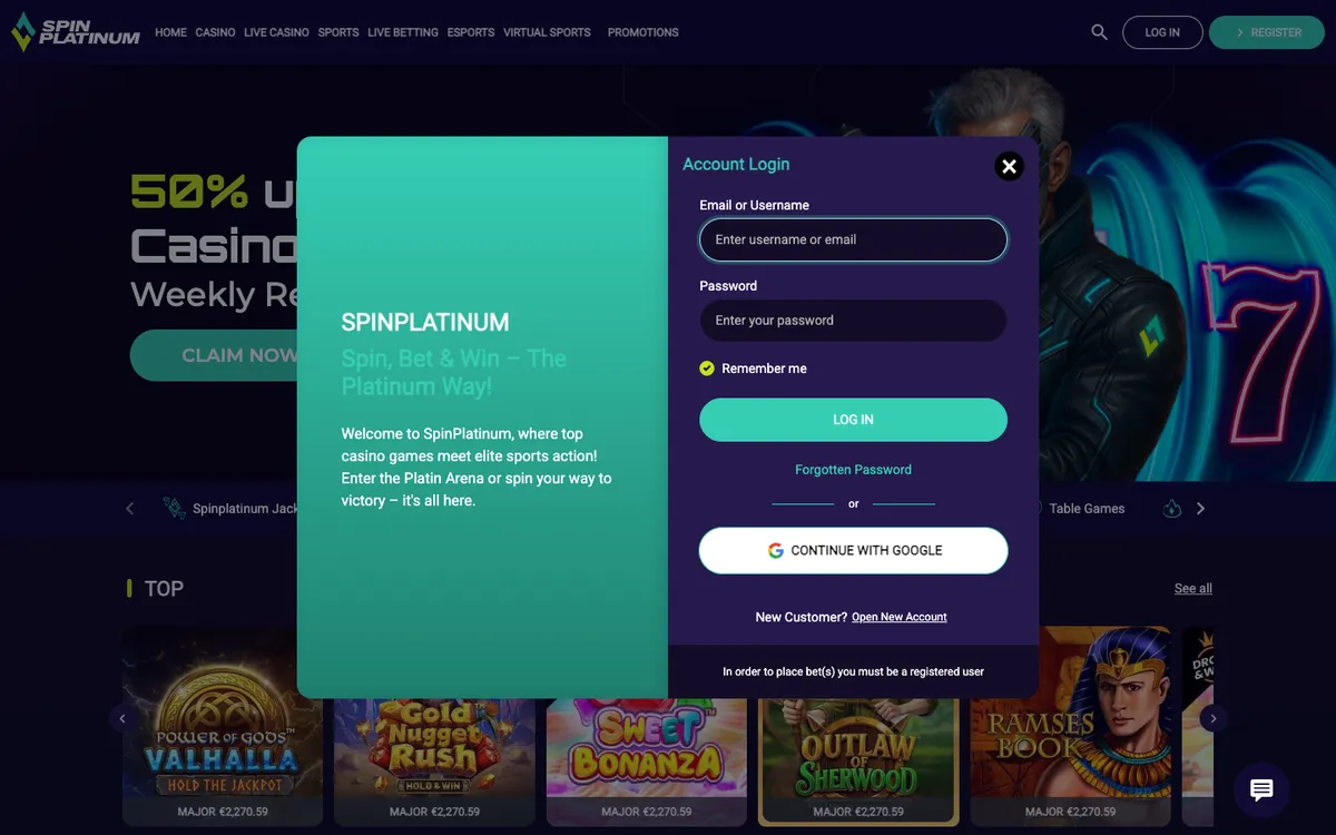 Spinplatinum Casino — Sign-up, captured from Brazil