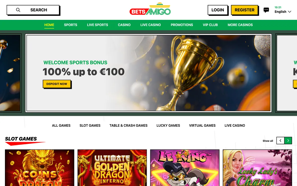 Betsamigo Casino — «Главная», снято из страны Бразилия
