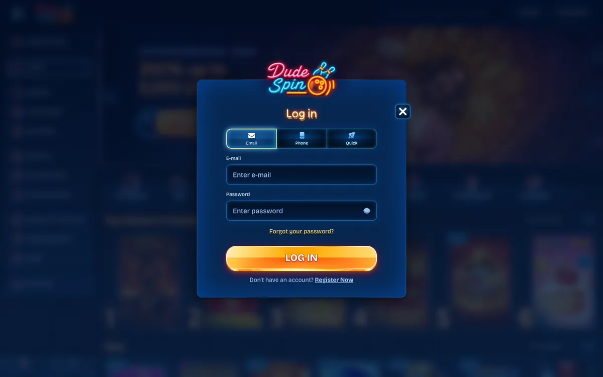 DudeSpin Casino — Sign-up, captured from Canada