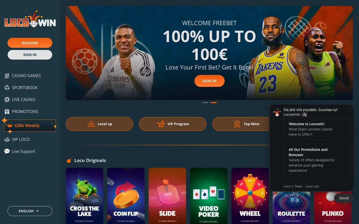 Locowin Casino — «Главная», снято из страны Финляндия
