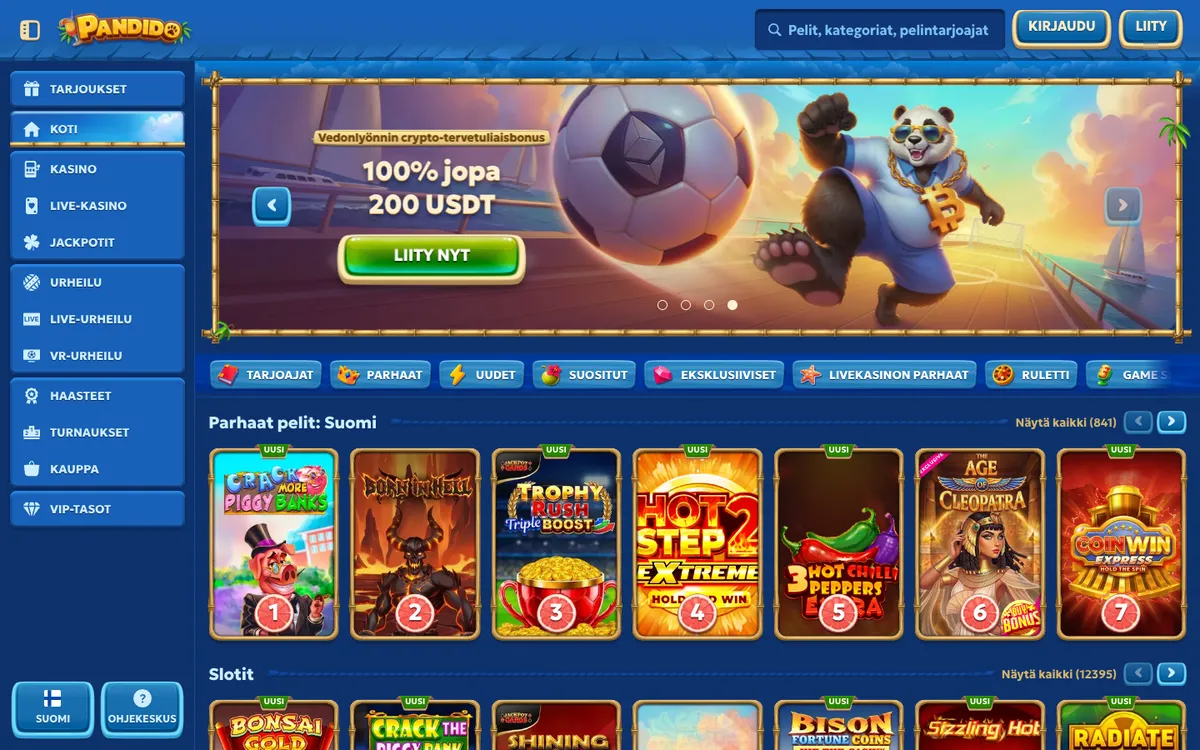 Pandido Casino — «Главная», снято из страны Финляндия