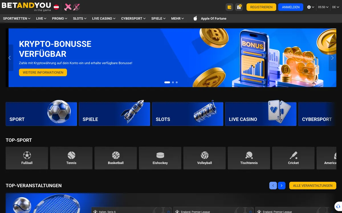 Betandyou Casino — «Главная», снято из страны Австрия