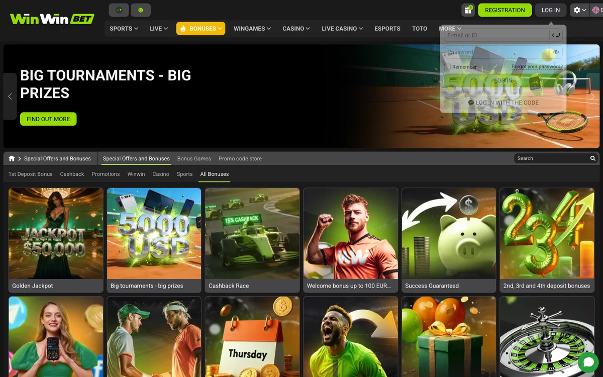 WinWinBet Casino — Sign-up, captured from Finland