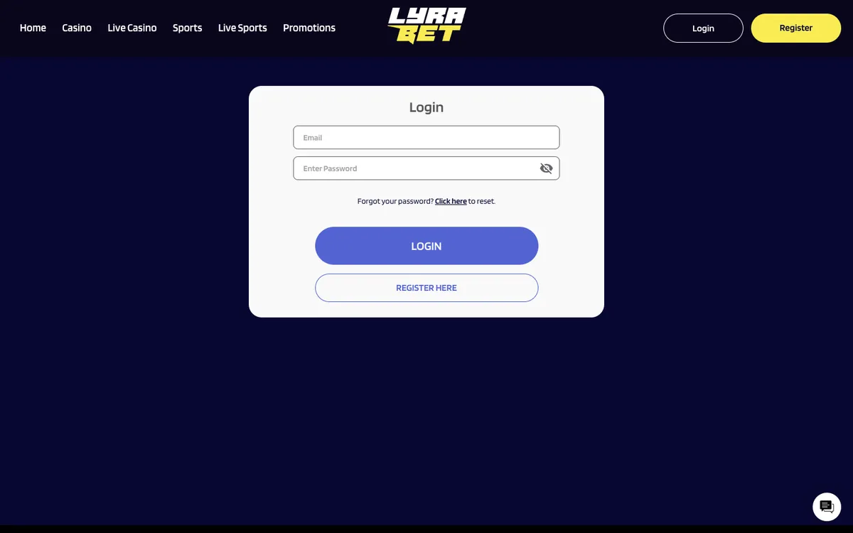 LyraBet Casino — Sign-up, captured from New Zealand