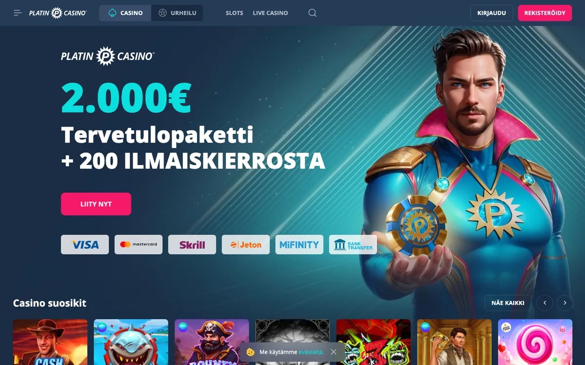 Platincasino — «Главная», снято из страны Финляндия