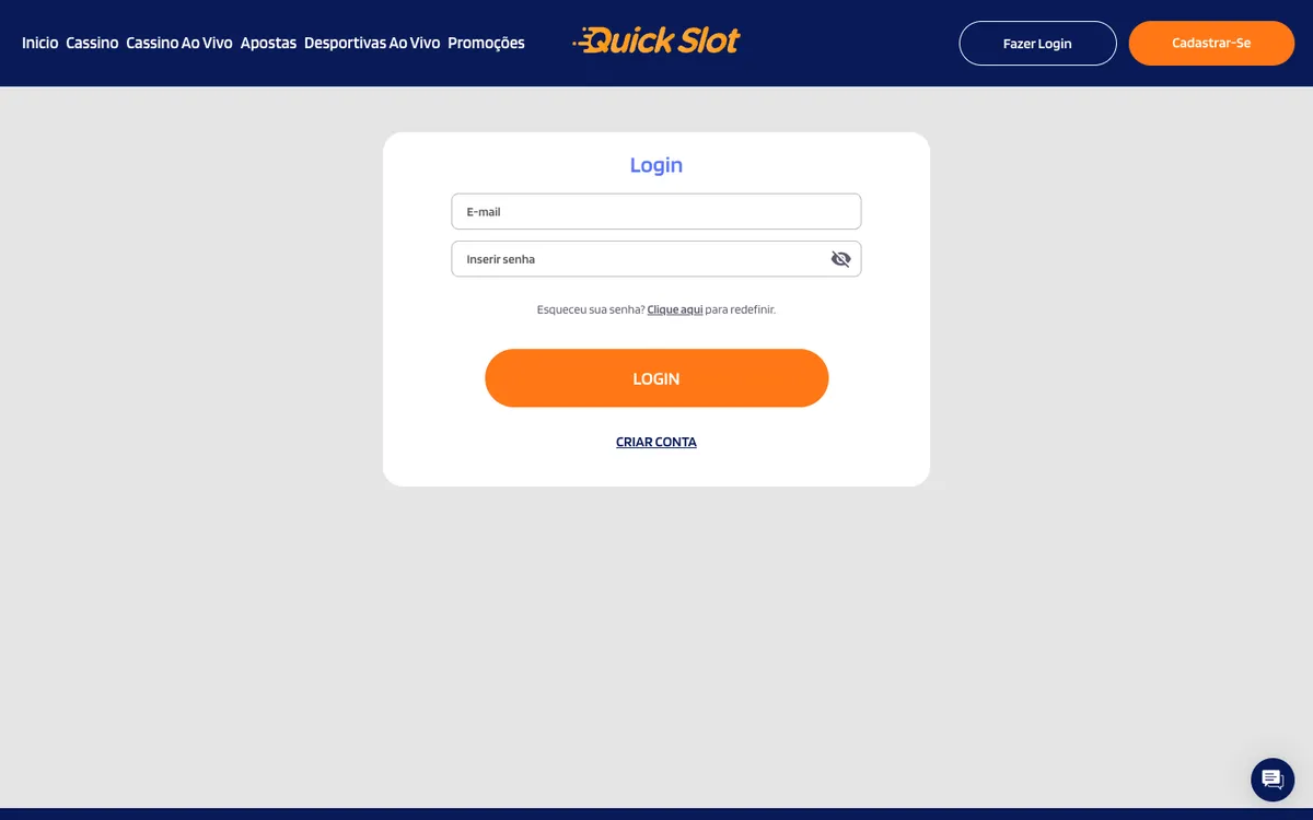 QuickSlot Casino — Sign-up, captured from Brazil