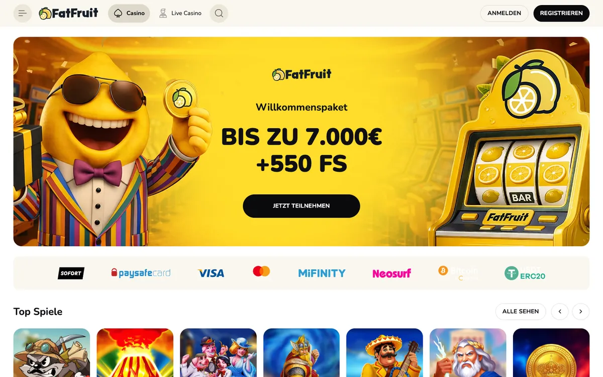 FatFruit Casino — «Главная», снято из страны Австрия