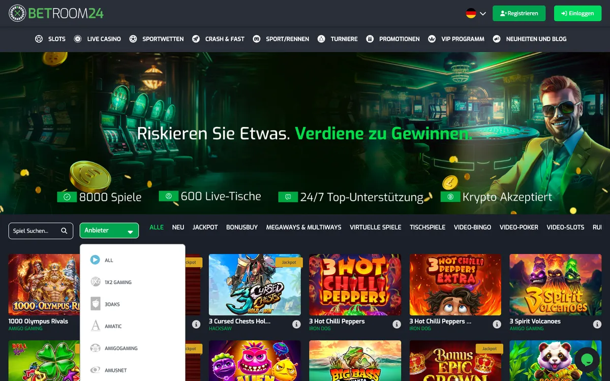 Betroom24 Casino — «Главная», снято из страны Германия