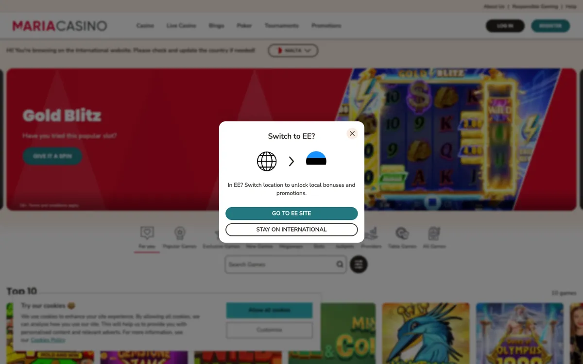 Maria Casino — «Главная», снято из страны Эстония