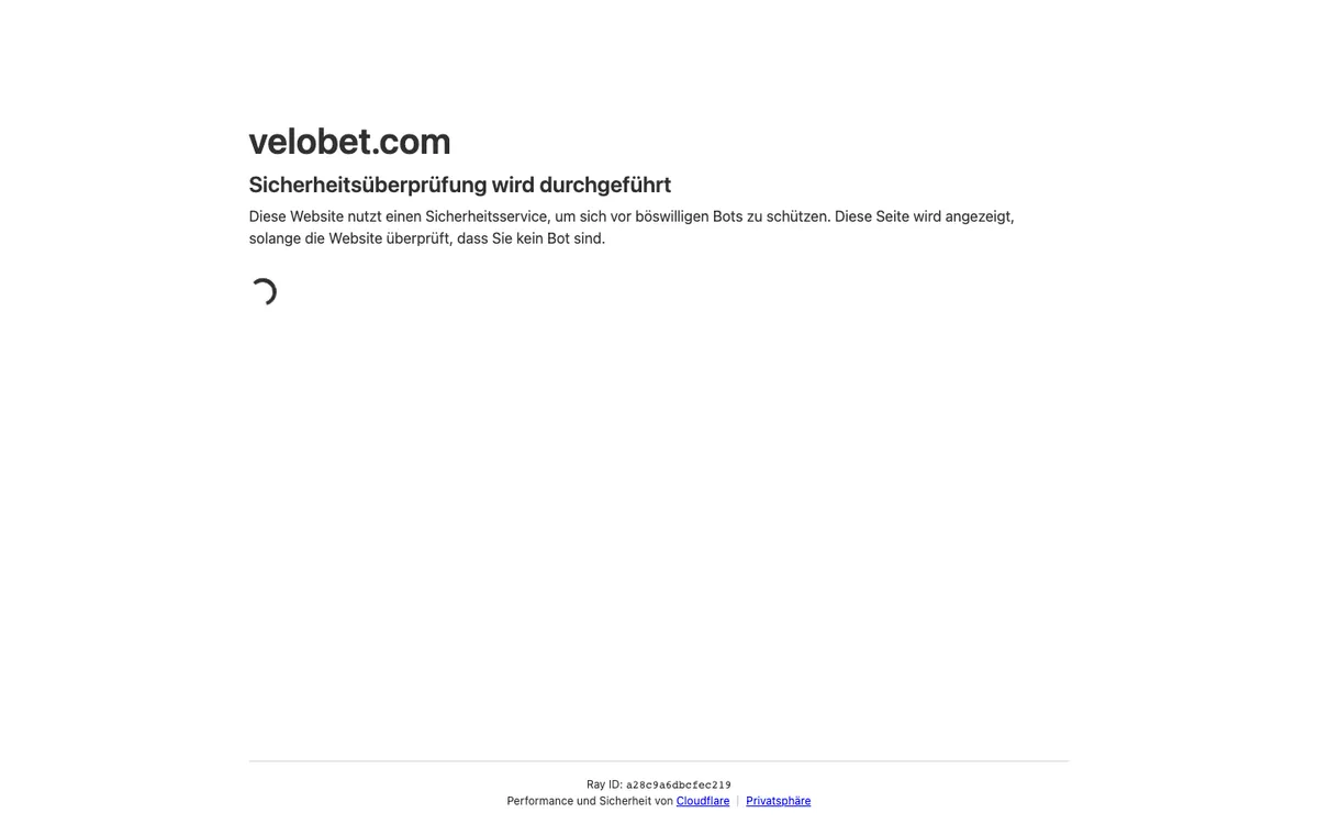 Velobet Casino — Home page, captured from Austria